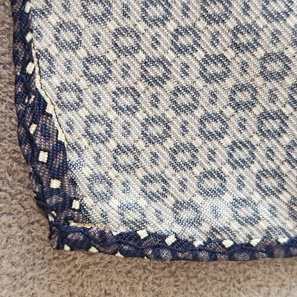 Cremieux square scarf graphite 100%silk foulard micro print hand bag head new$35 - Picture 7 of 9